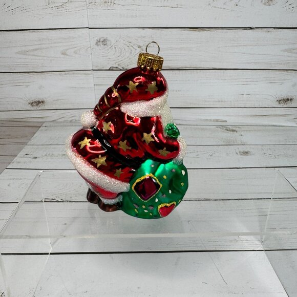 Vintage Hand Painted Blown Glass Santa Claus Christmas Ornament 2002 Target - Picture 3 of 9